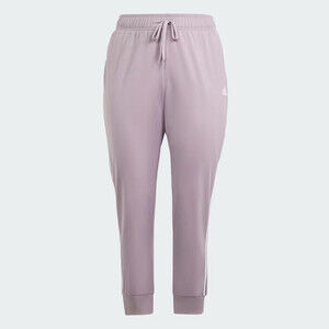 Adidas Essentials Slim Track Pants Women's 4X Lavender 3-Stripes Tapered FTS683